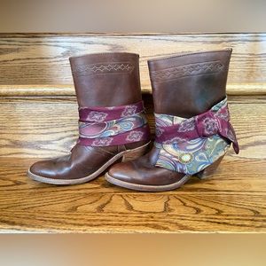 Frye Boots with Silk Tie Boot Cuffs